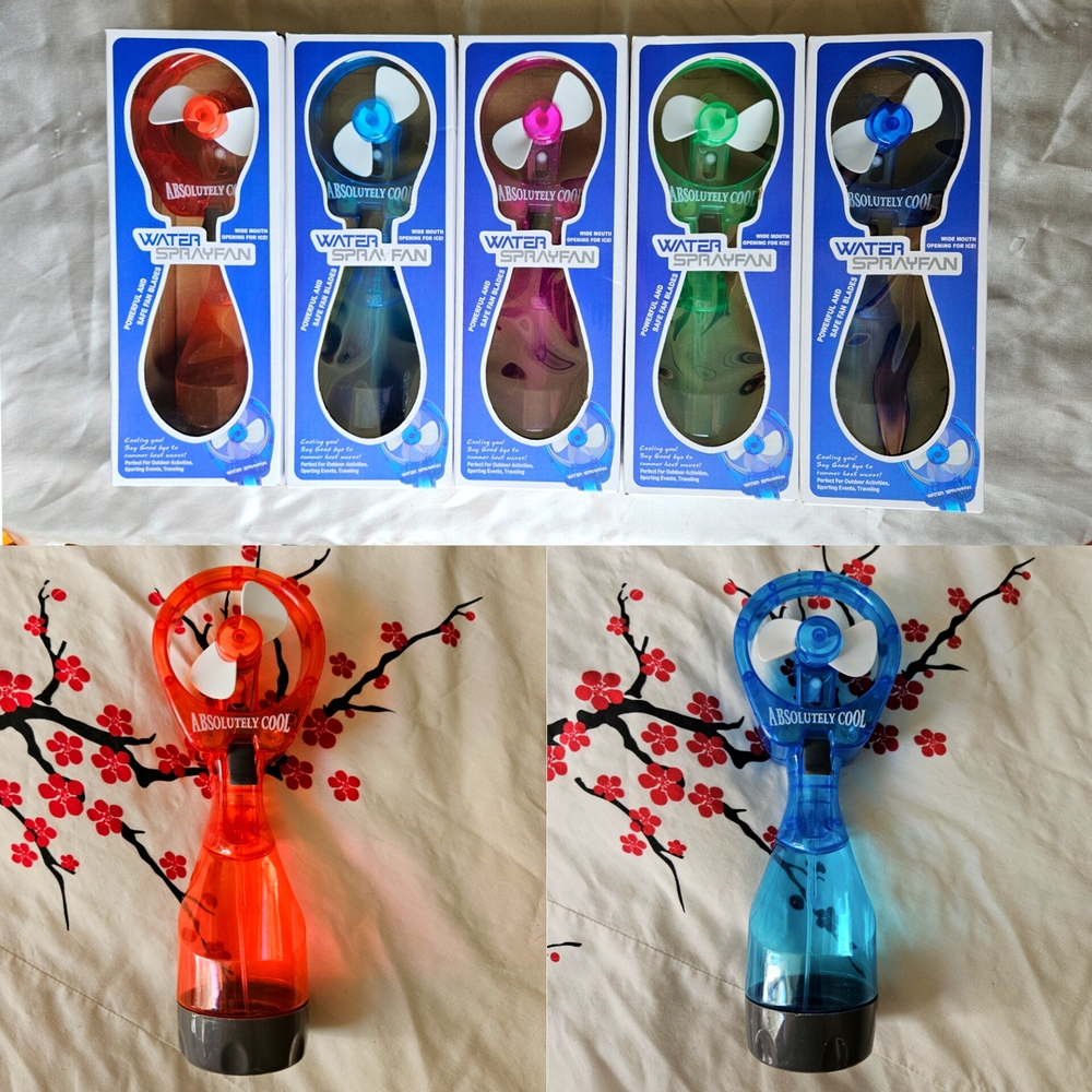 Absolutely Cool Water Spray Fan Handheld Fan W/ Battery  Hand Fan Mist Fan